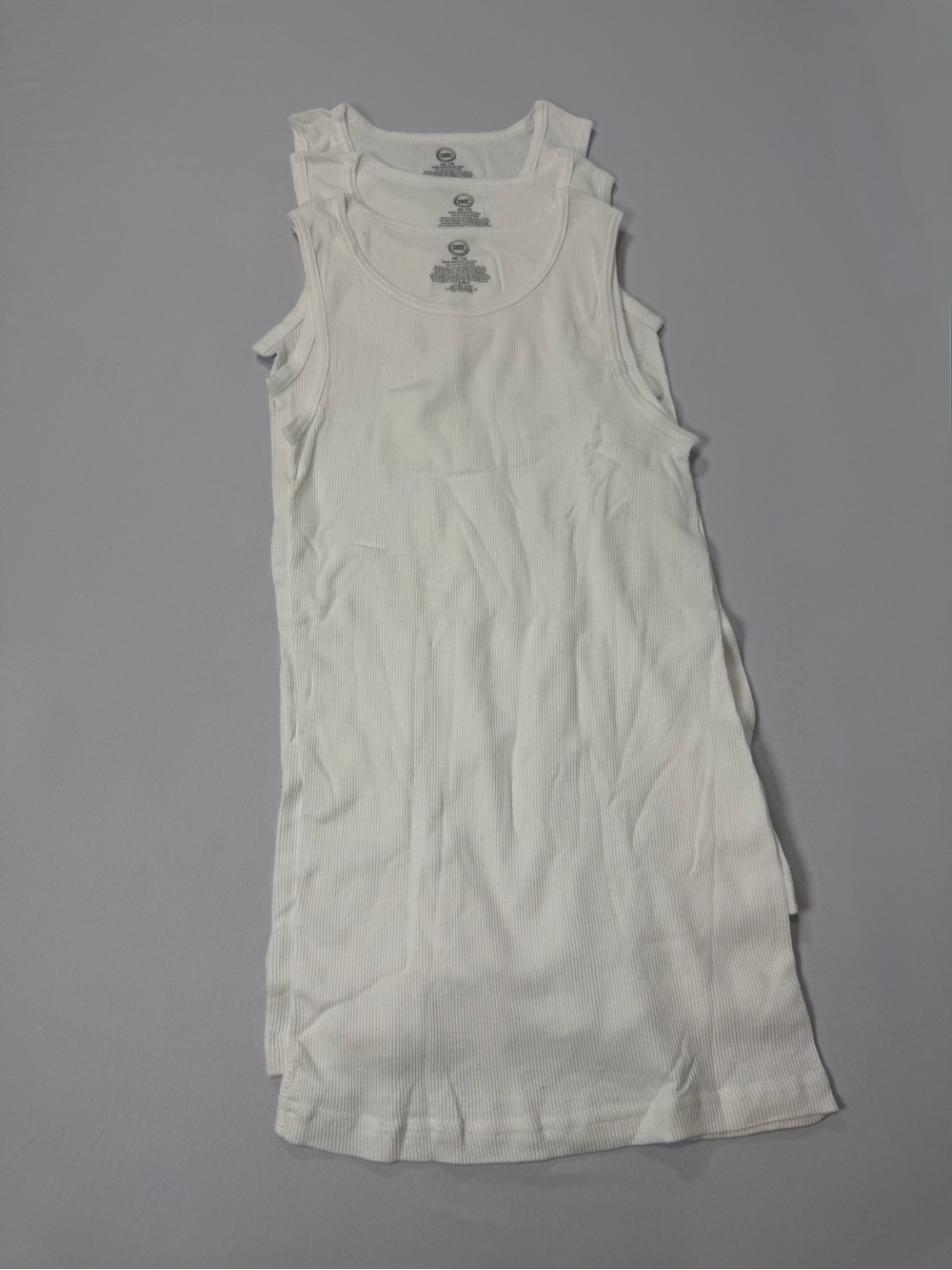 Wonder Nation Kids (Boy) White Ribbed Tank Tops - Set of 3 Size XXL (18)